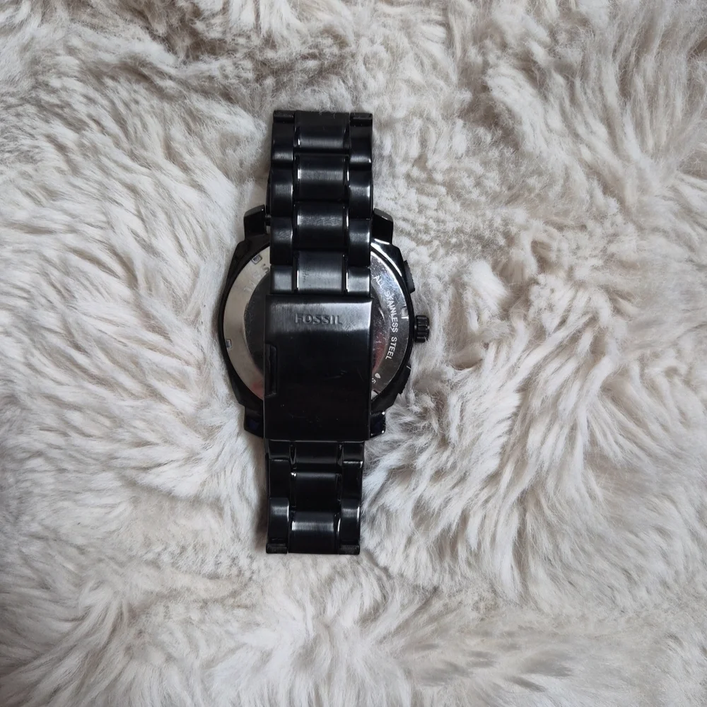 Mens Fossil Watch FS 4552 251004 Black Chronograph Heavy Large Utility Streetwea - Picture 5 of 11